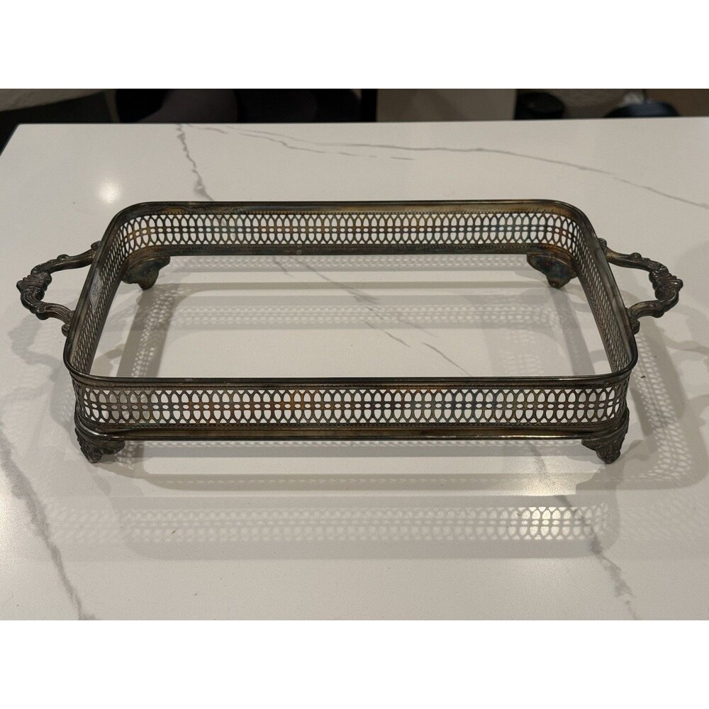 Vintage Sheffield Silver Plated Casserole Cradle Holder Serving Stand